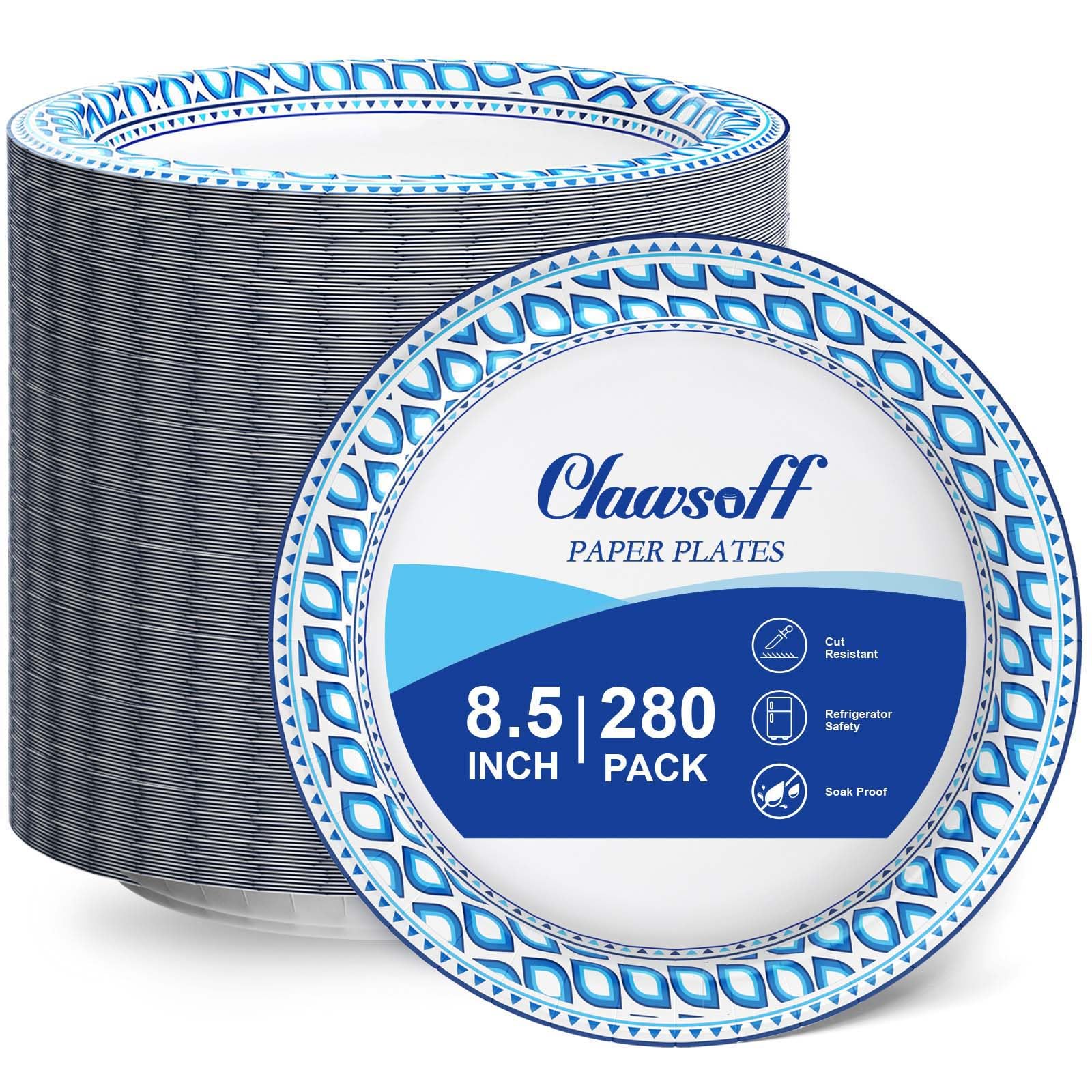 Blue Disposable Dinner Plates - 280 Pack -1