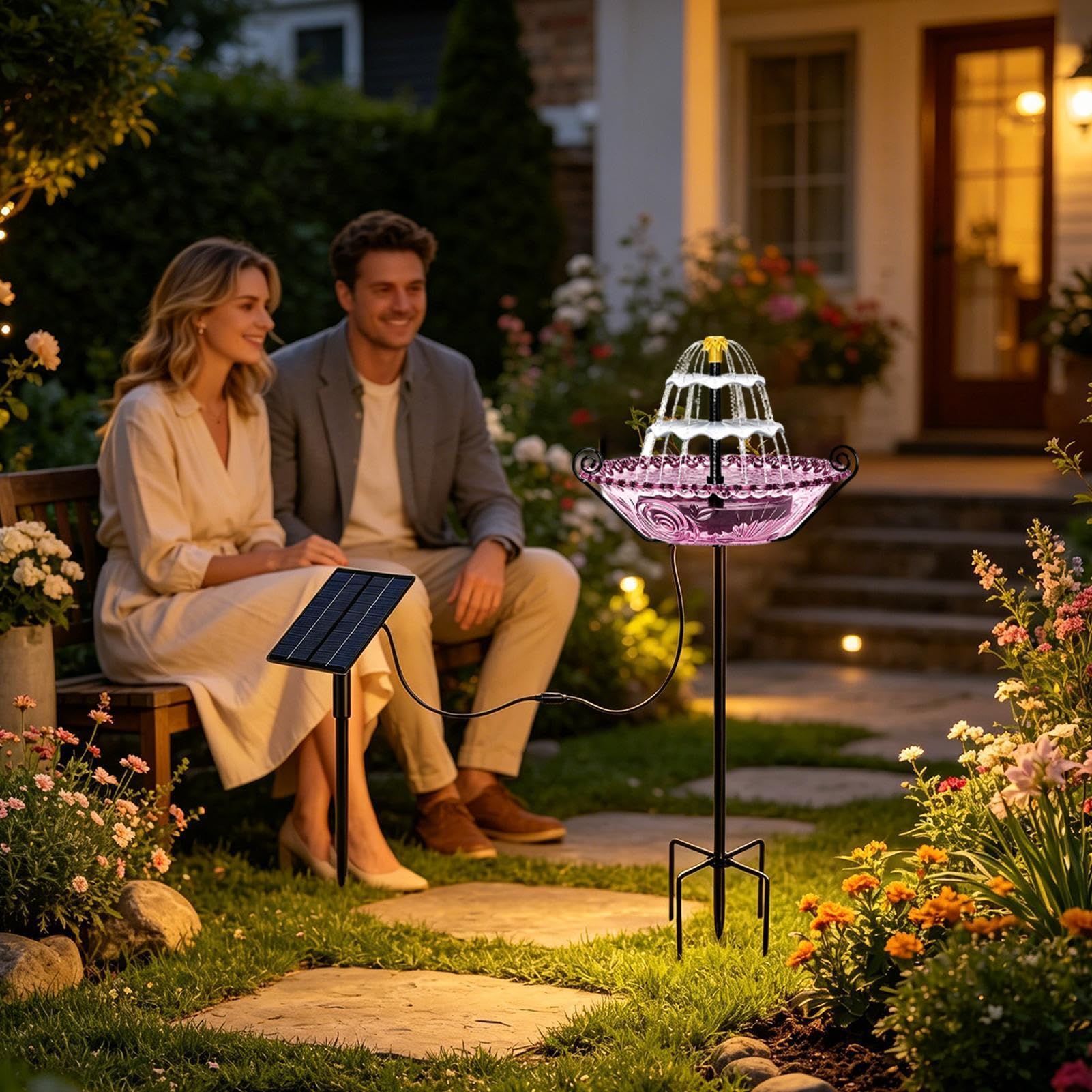 Vasca Ad Energia Solare Vasca Arredo Giardino | Bevitore Azzurri Per Proprietari Casa Amanti Natura Giardino Patio Deck Cortile Prato Ingresso Balcone Scuola