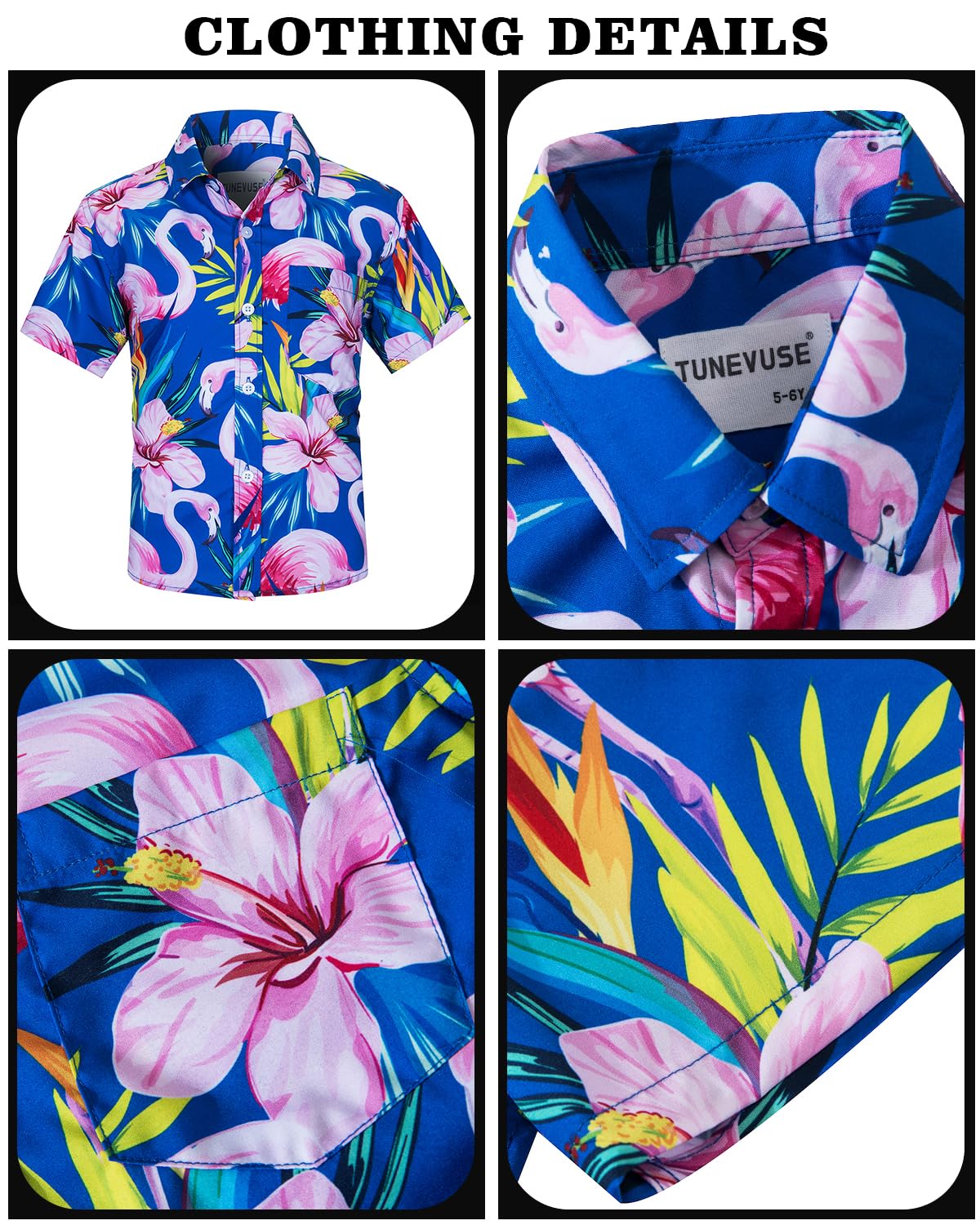 TUNEVUSE Little & Big Boys Hawaiian Button Down Camicie e set corti con cappello alla pescatora abiti estivi stampati per bambini Cabana Set