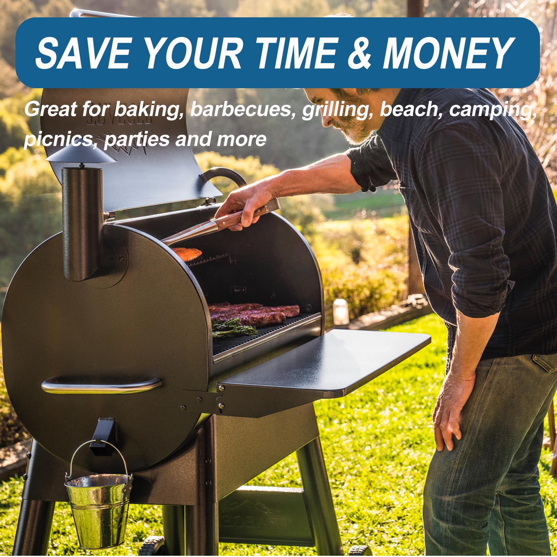 Confezione da 15 accessori per griglia di raccolta del grasso, in alluminio, per Traeger Traeger Pro Series, Pit Boss, pellet Smoke, accessori per grill, vassoio antigoccia