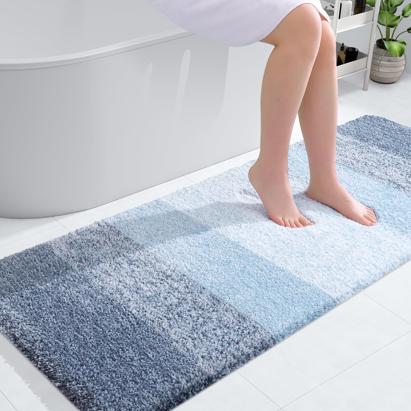 OLANLY Bathroom Rugs Mat 50x30, Extra Soft Absorbent Microfiber Bath Rugs, Rubber Backing, Quick Dry, Machine Washable Bath Mats for Bathroom Floor,