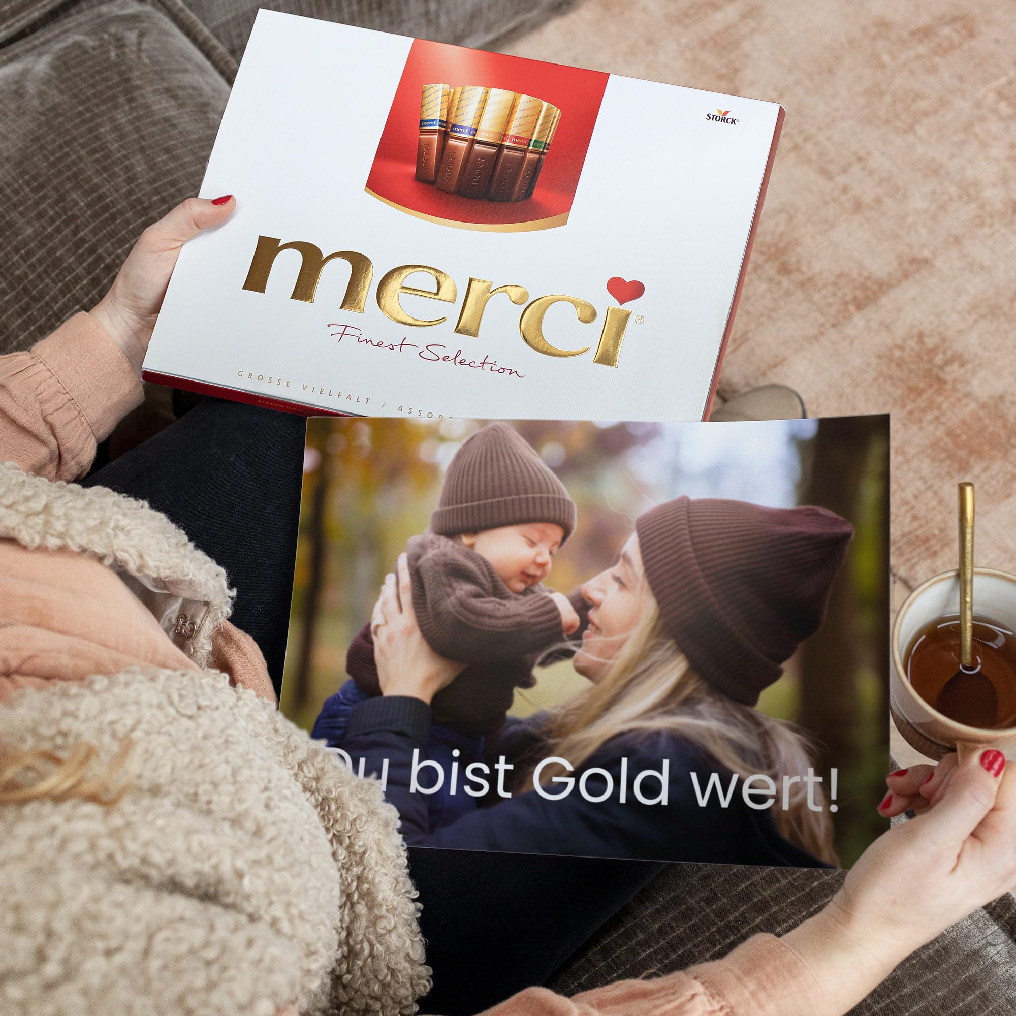 Coffret cadeau chocolat personnalisé Merci - Personnalisez votre sélection de chocolats Merci le cadeau parfait pour les femmes cadeau pour les hommes (675 grammes, Merci)