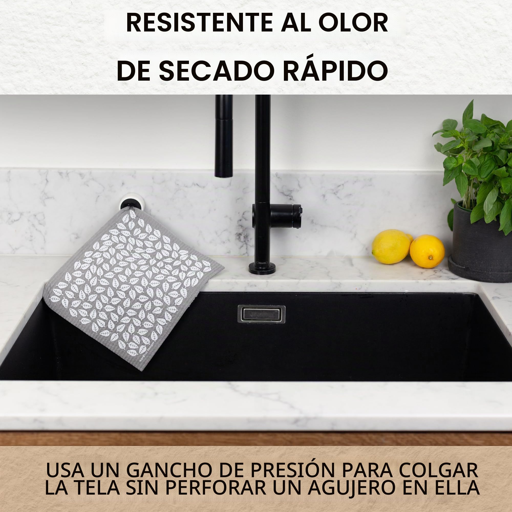 Nordhus Design Paños de cocina suecos, 10 unidades, gris, fabricados en Suecia, reutilizables, lavables, algodón de celulosa, reemplazan servilletas, toallitas, esponjas y trapos para platos