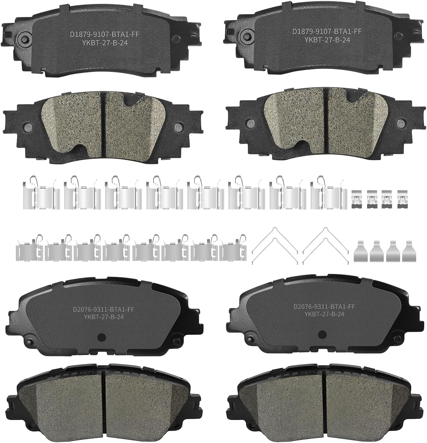 Front and Rear Brake Pads Ceramic Fit for Toyota Rav4 2019-2021 Venza 2021-2022 C-HR 2020-2021, Lexus ES250 2021-2022 UX200/UX250h 2019-2022