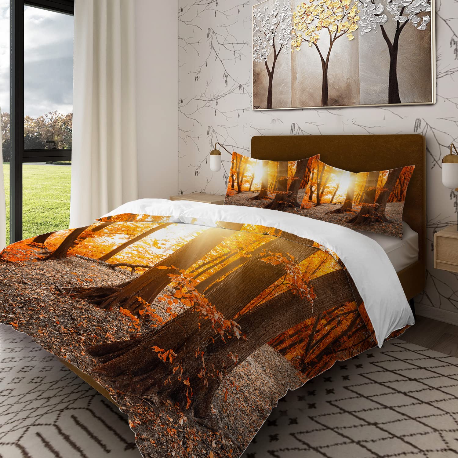 Orange Pattern Bedding Catherine Lansfield Autumn Pumpkins Reversible