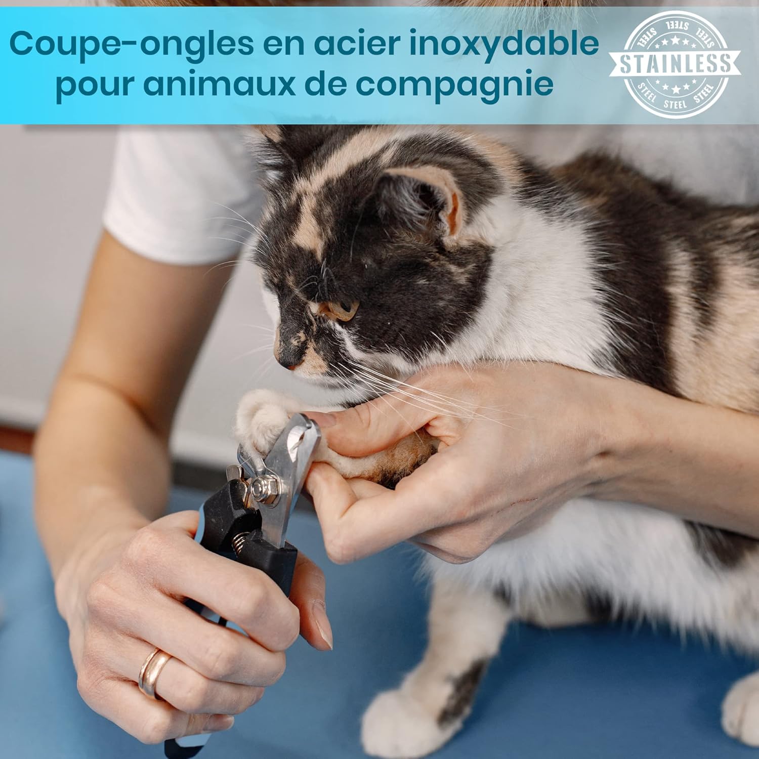 Candure Coupe Ongles Chien & Chat – Acier Inoxydable, Sécurité Security Guard, Poignées Antidérapantes, Usage Domestique et Professionnel - Image secondaire