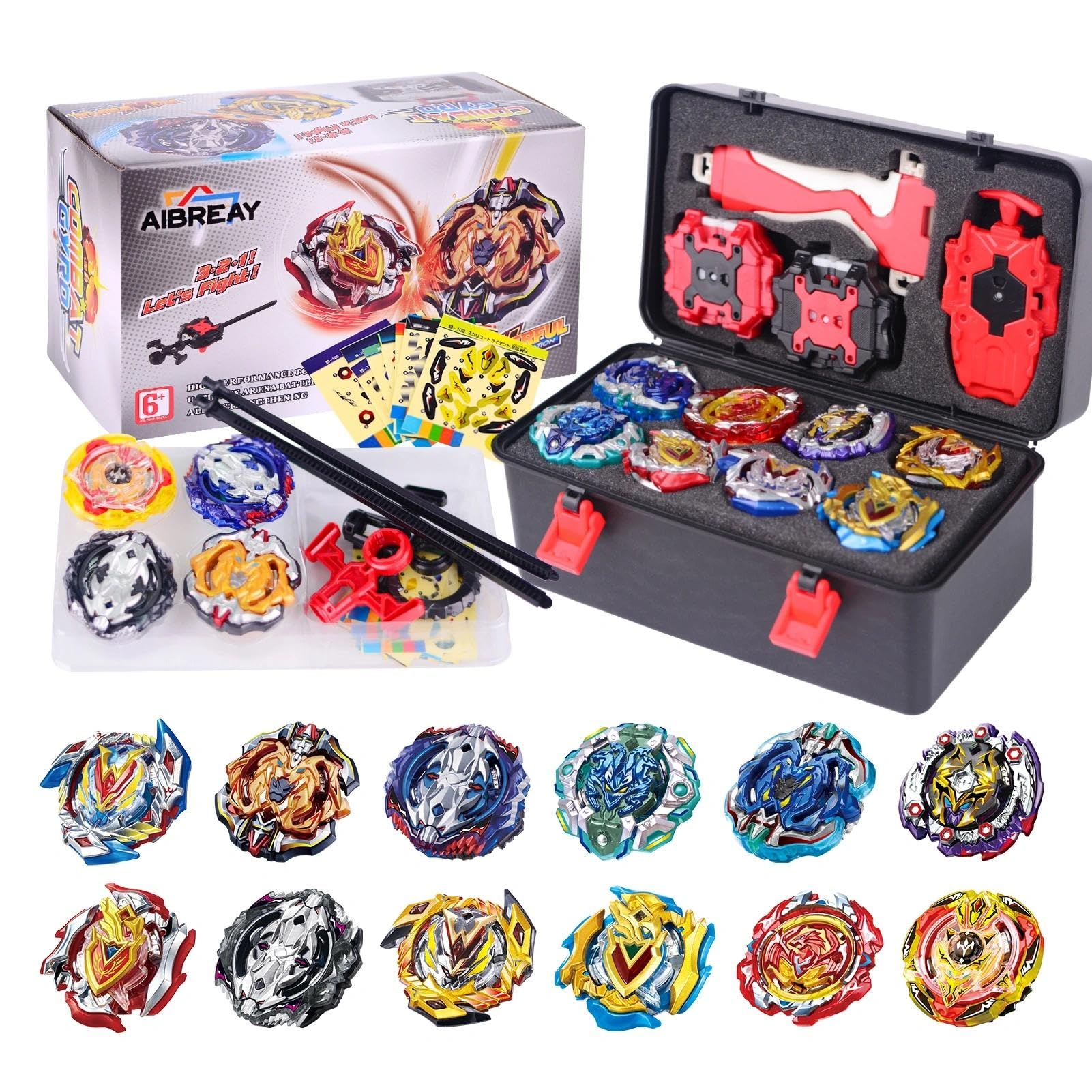 スポーツトイ・アクショントイ beybladeX Ebit Hbit Gbit Bbit Ubit GR Amazon.com: Battling Burst Top Set with 12 Spinning Tops, 3