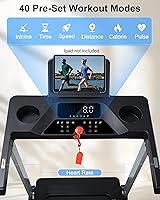 Vista 2 de Cintas de correr para el hogar, inclinación automática de 15 niveles, cinturón ancho de 17.32 pulgadas, 3.0HP, 0.6-10 MPH, máquina plegable