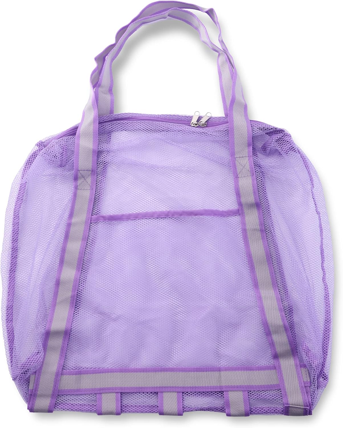 LEAFOREST Large Beach Bag with Zipper - Lightweight Mesh Bag for Swimming Pool Sand Toys
