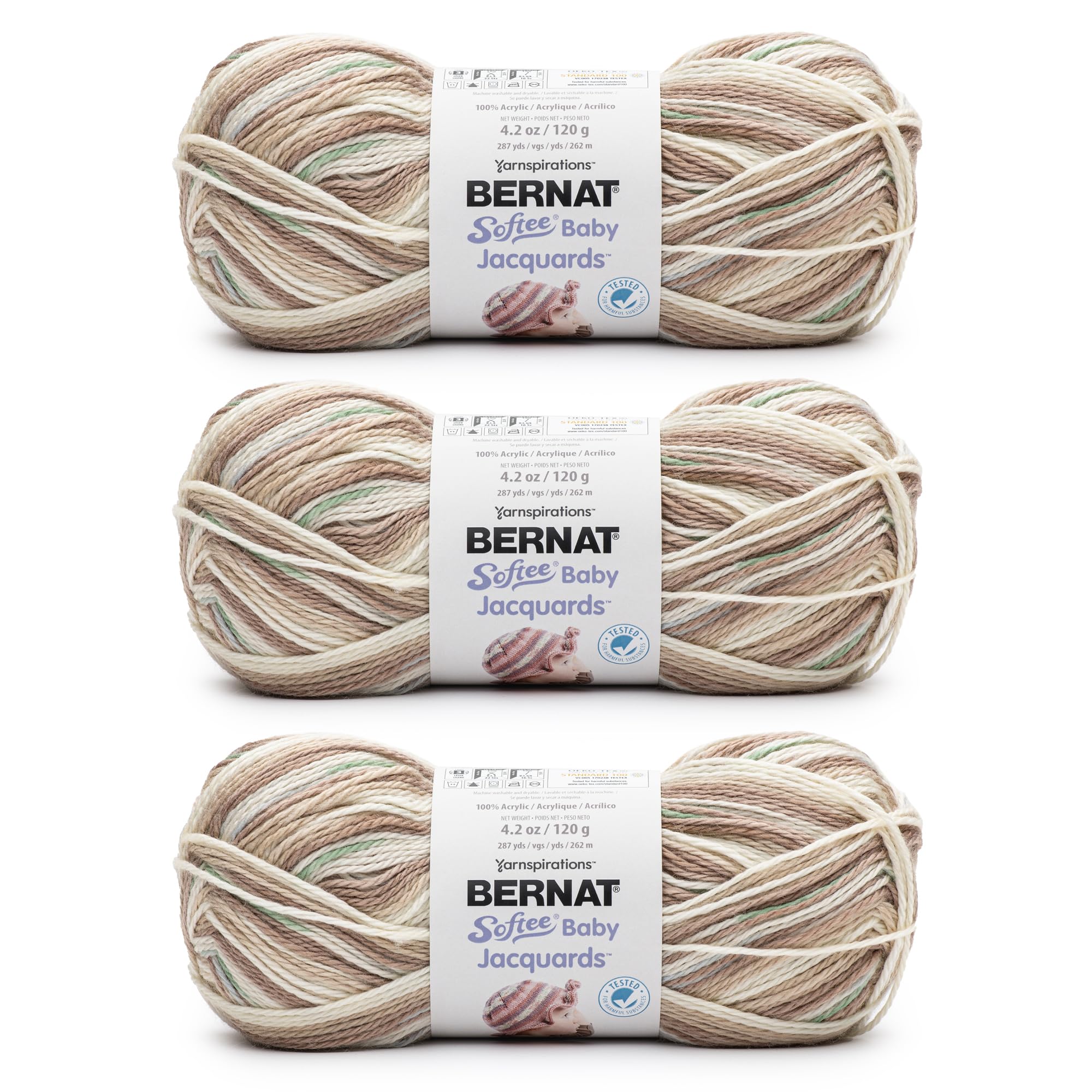 Fil Bernat Softee Baby Jacquard Treefort lot de 3 pour éviter les nœuds au tricot