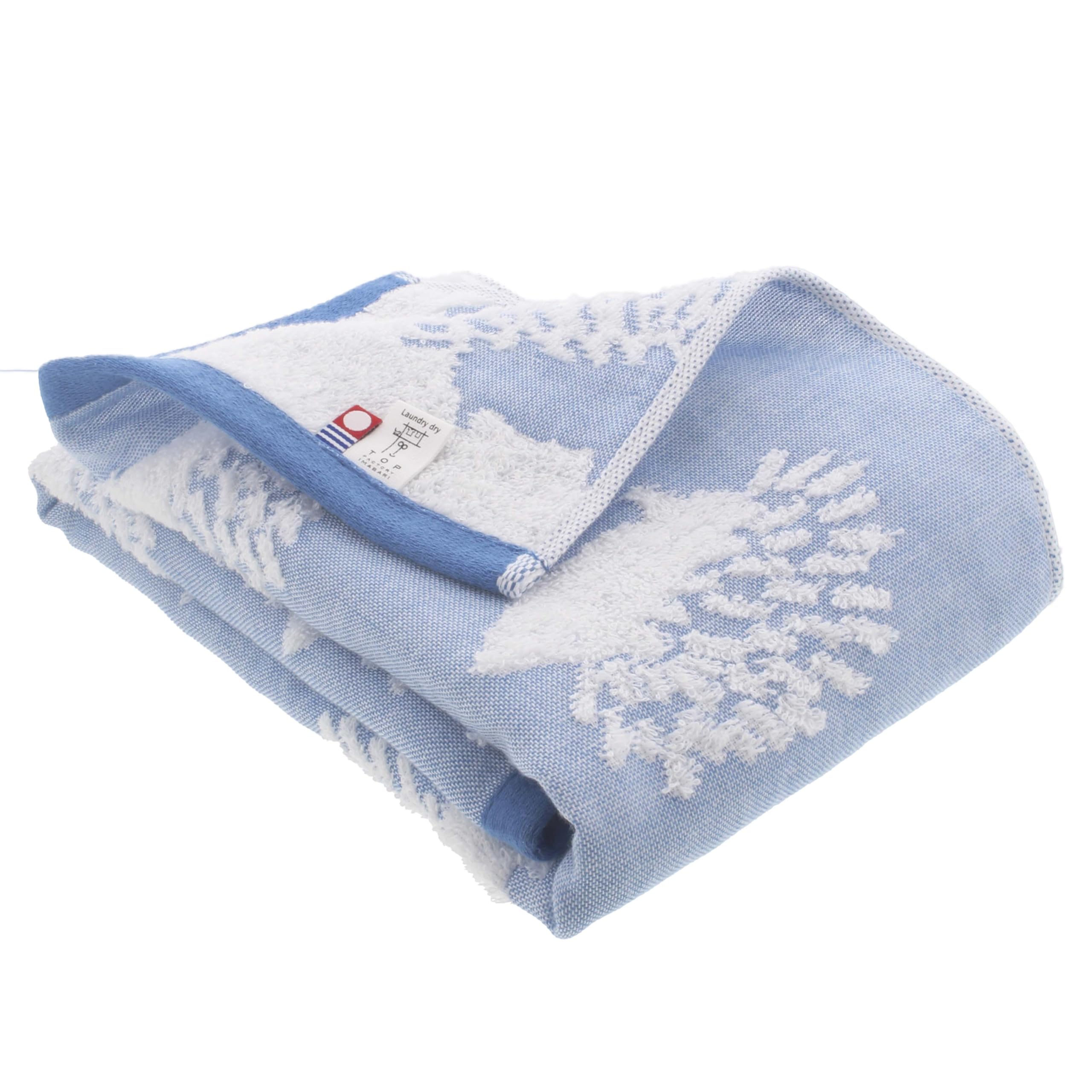 Top Factory Imabari Face Towel, Fluffy Gauze, Imabari Towel, Hedgehog, Approx. 13.4 x 31.5 inches (34 x 80 cm), Made in Japan, Blue : Health & Personal Care