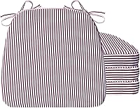 Vista 25 de AAAAAcessories - Cojines para silla en forma de D, 2" de espesor, almohadillas para sillas de comedor con lazos y removibles, cubierta lavable a