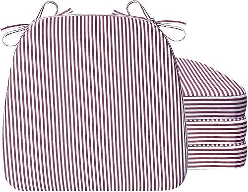 Miniatura 25 de AAAAAcessories Cojines en forma de D, espuma de 2 pulgadas de grosor, con lazos y funda extraíble lavable a máquina, 17 x 16 pulgadas, juego de 4