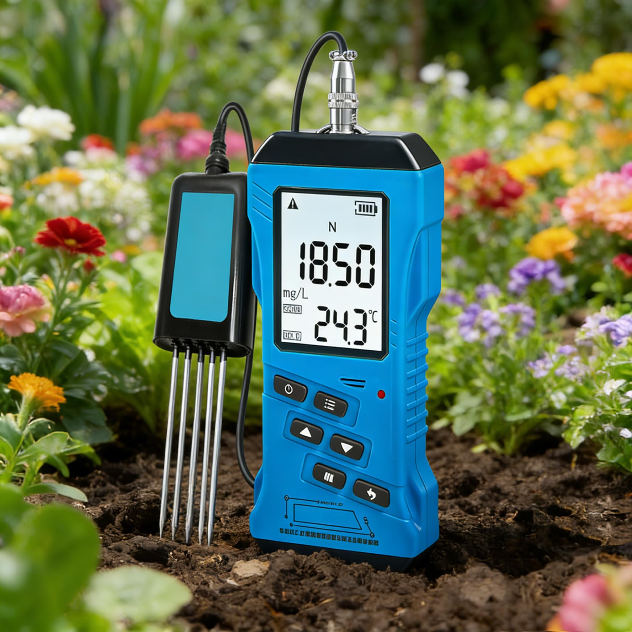 Jxyq Light Digital Soil Tester With Npk Sensor, Ph Meter, Moisture & Ec Reader, Portable Soil Fertility Detector For Agriculture And Gardening