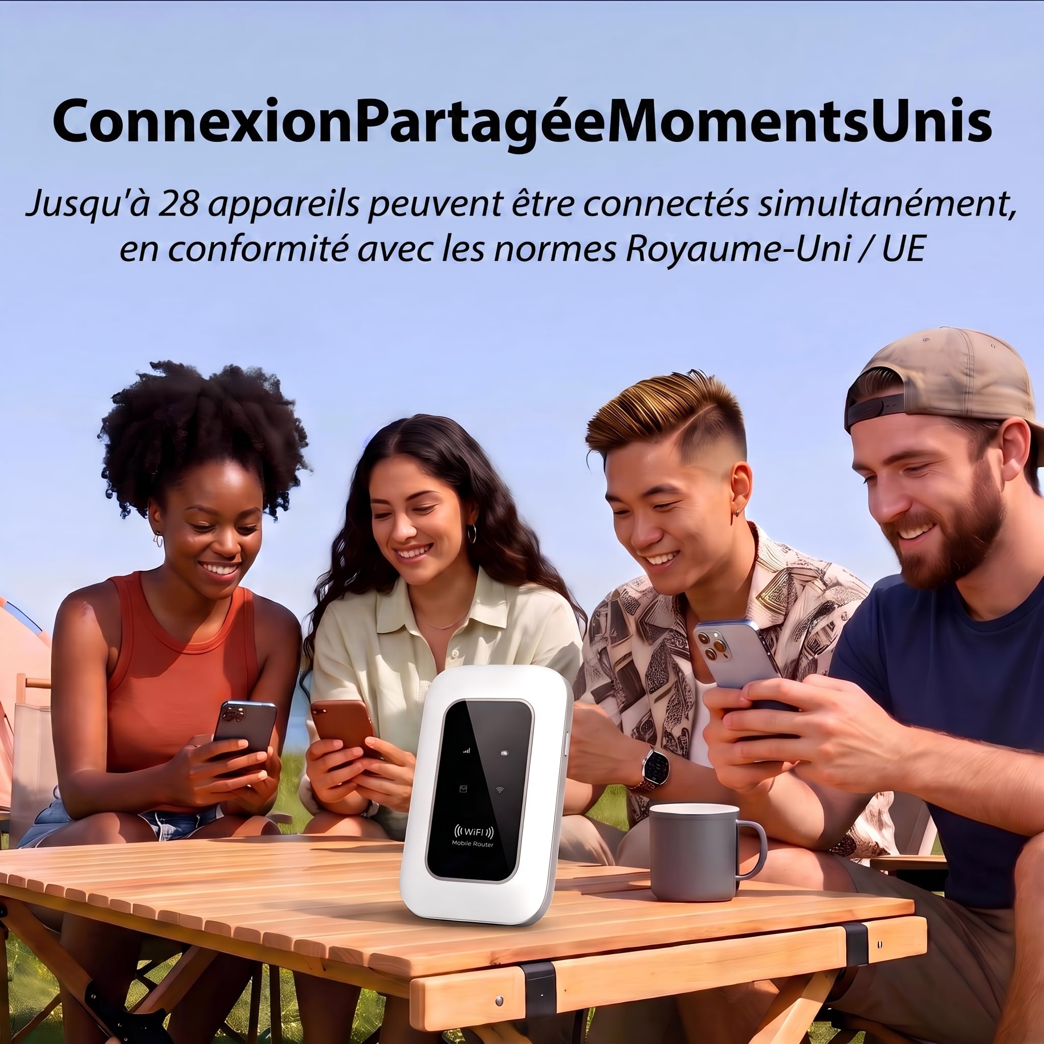 Routeur 5G Nomade WiFi 6 avec Slot SIM Déverrouillé – Modem 5G Portable Haut Débit, Connexion 5G/4G+ pour 28 Appareils, Box Internet Mobile Idéal Voyage, Télétravail, Camping-1