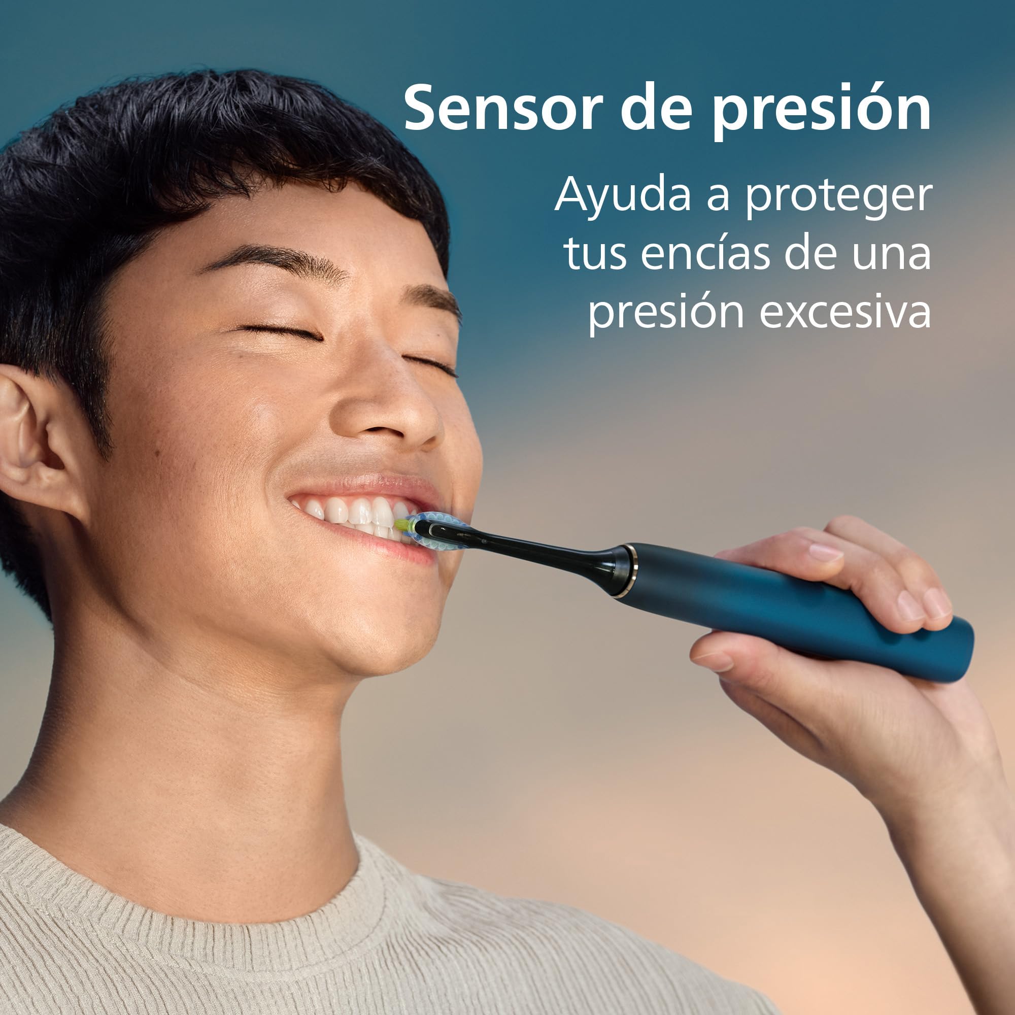 Philips Sonicare DiamondClean 9000, cepillo dental eléctrico, edición especial, cepillo dental sónico con aplicación, sensor de presión, soporte de carga, color aguamarina, modelo HX9911/89