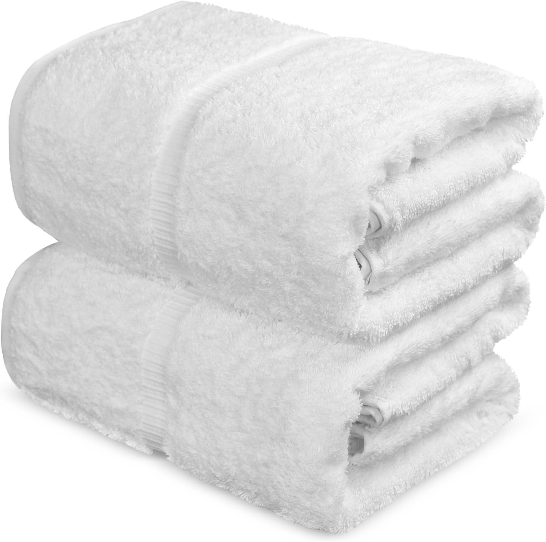 100% Turkish Cotton Bath Sheets, 700 GSM, 35 x 70 Inch, Eco-Friendly (2 Pack, White)