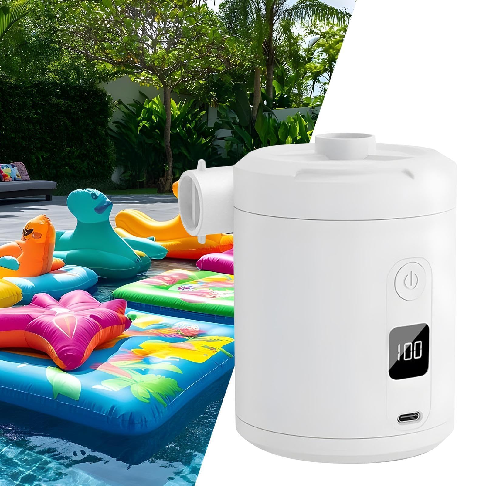 Pompe à air pour matelas gonflable Gonfleur Automatique à Remplissage | Pompe Gonflable sans Fil pour camping plein air, flotteurs piscine, lits de couchage, , et vacances