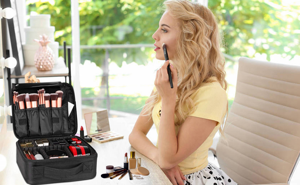 FORRICA Kosmetiktasche Damen Kosmetikkoffer Tragbar Kosmetik Organizer Travel Schminktasche Mädchen Frauen Makeup Koffer… – Bild 8