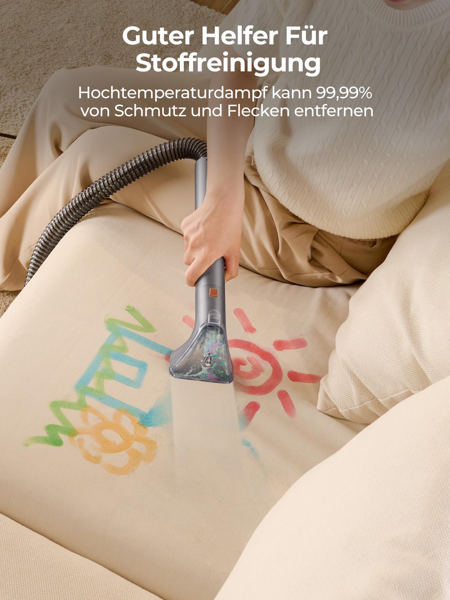 Uwant B400 Dampfreiniger Polsterreiniger Gerät 18Kpa Teppichreiniger Waschsauger Nasssauger Teppichreiniger Für Alltägliche Flecken Und Verschmutzungen Mit Schlauch Für Teppich Sofa Und Auto