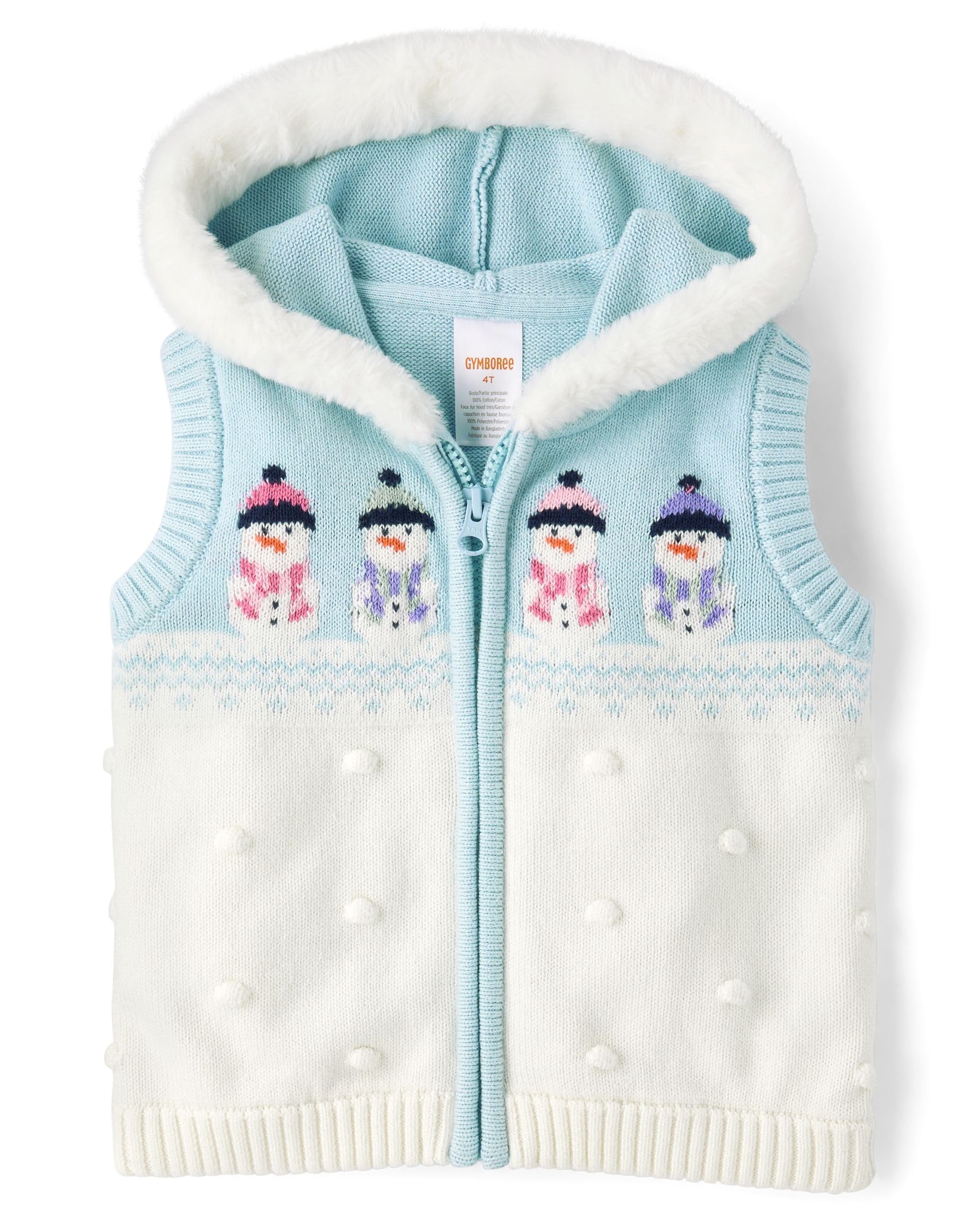 Gymboree Girls' and Toddler Zip Front Hooded Sweater Vest