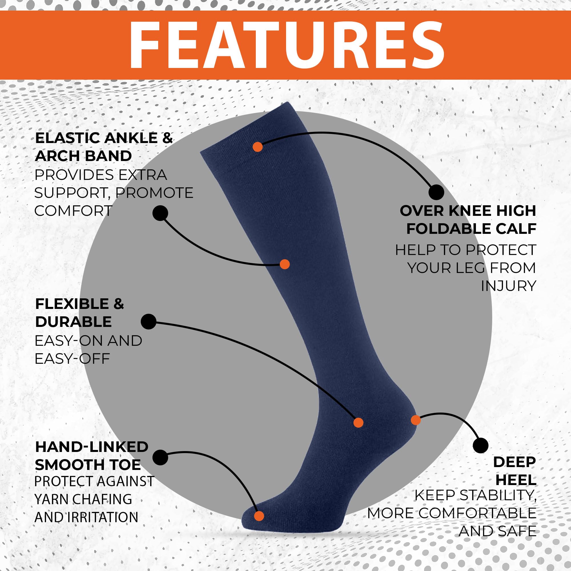 The Fancy Dress® 3 pares de calcetines altos hasta la rodilla para niñas de regreso a clases, calcetines de algodón para niños en colores sólidos, medias de uniforme de longitud larga para niños