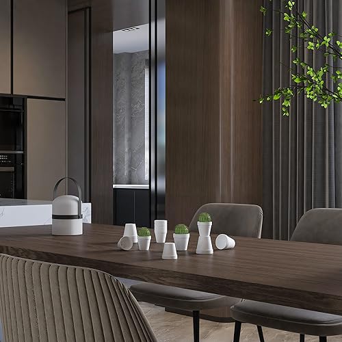 Miniatura 3 de Macetas pequeñas de arcilla de terracota blanca de 2 pulgadas con agujeros de drenaje para pequeños cactus hierba lithop, maceta pequeña para