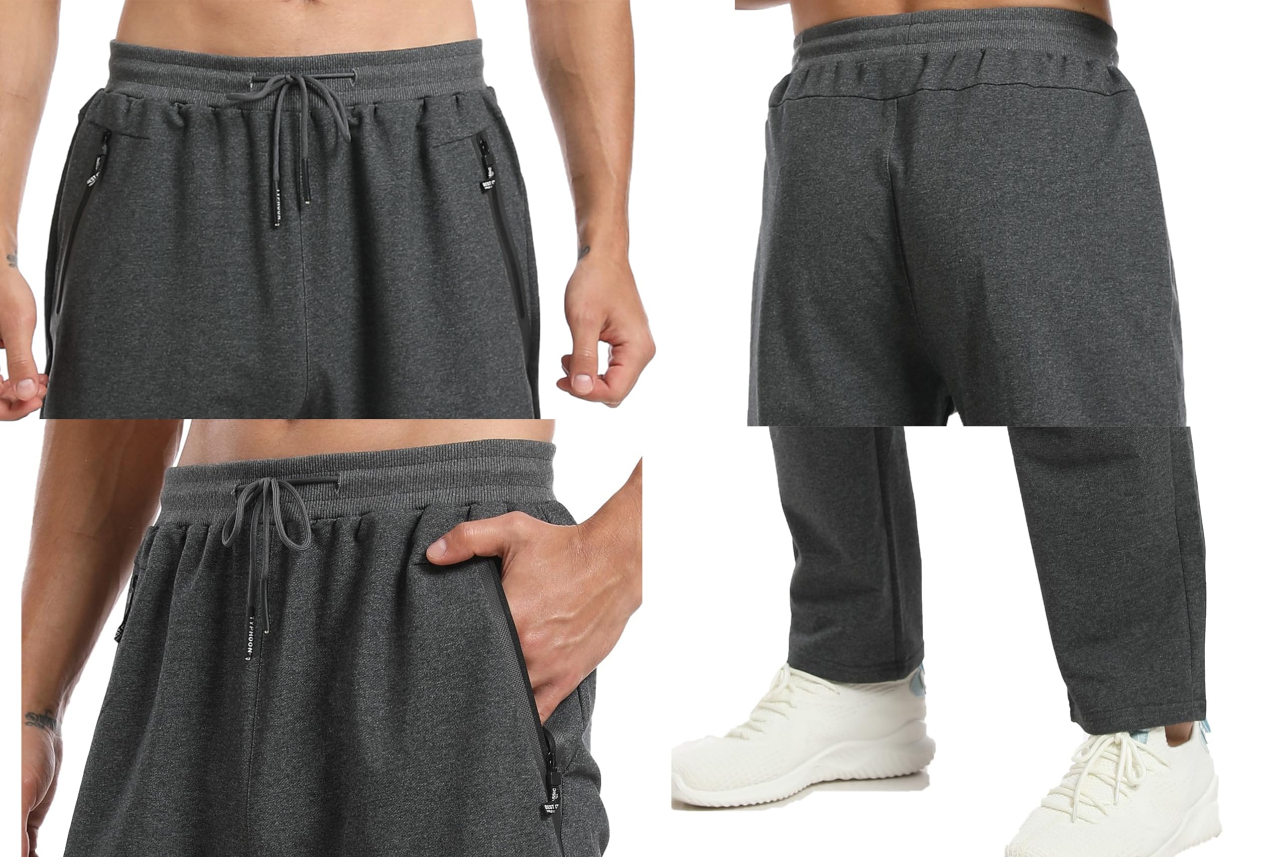 HCSS Jogging Homme Survêtement Pantalon Sport Décontracté de Ceinture Elastique Poche Zippée