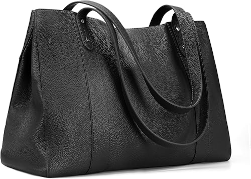 Miniatura 11 de befen Bolsa de cuero genuino para computadora portátil para mujer, bolsas de computadora de 15.6 pulgadas, bolsas de trabajo, bolso de hombro Marrón