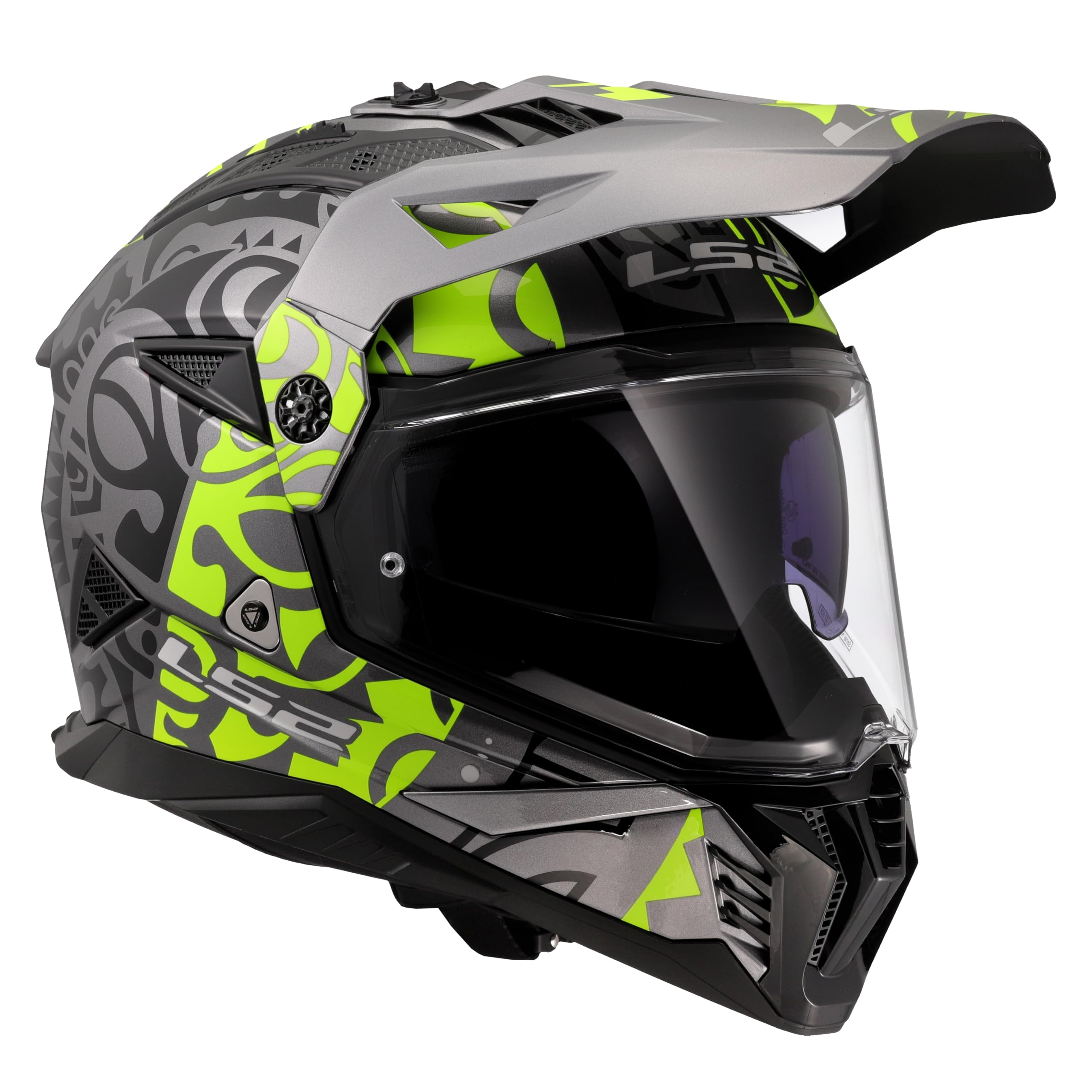 LS2, Kaski motocrossowe PIONEER II RANGI Gloss H-V żółte, rozmiar S