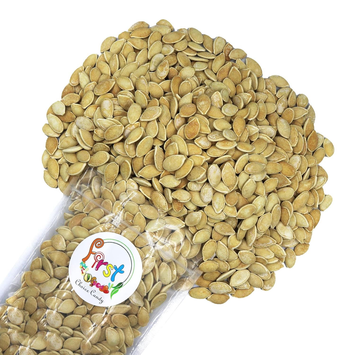 FirstChoiceCandy Double Roasted & Lightly Salted Jumbo Pumpkin Seeds - Squash Seed Snack - Roasted Pumpkin Seeds, Pumpkin Seeds Roasted Salted, Salted Pumpkin Seeds (5 Pound)