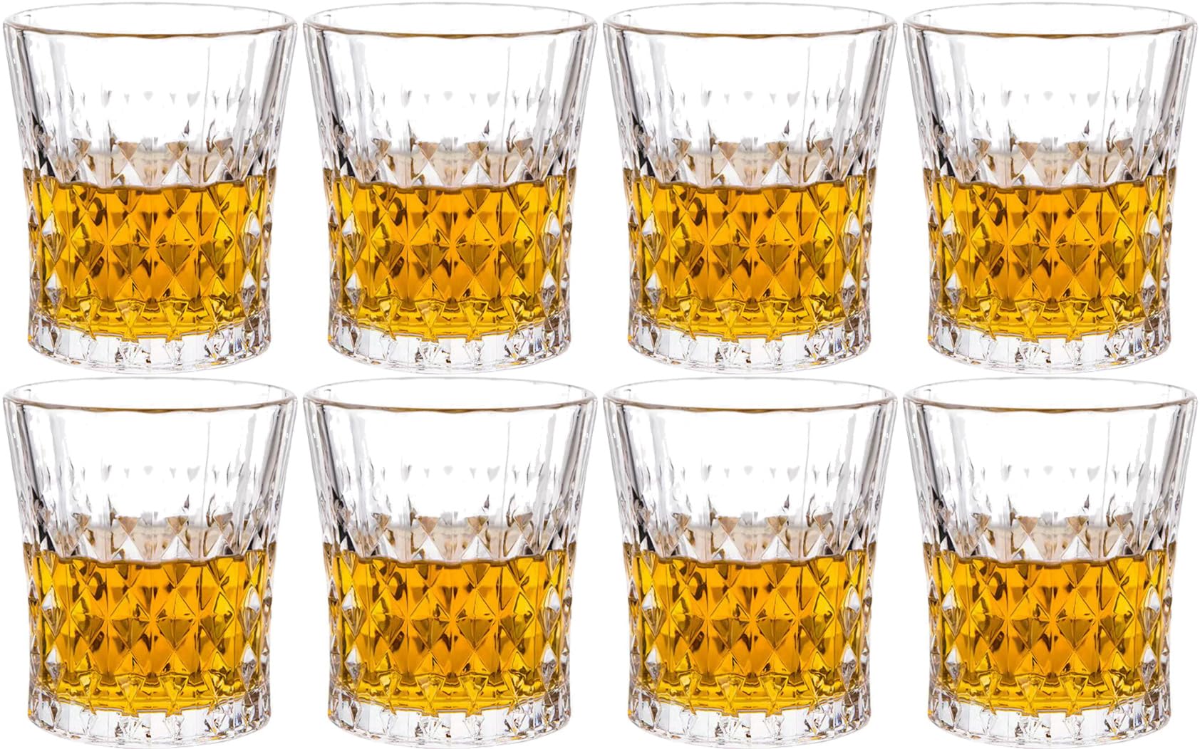 JAIEF 1.7 Oz Fancy Shot Glasses Heavy Base Shot Glass, Crystal Cordial Glasses (Set of 8)