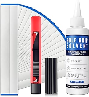 CHAMPKEY Deluxe Grip Repair Kits for Regripping Golf Clubs - Inlcudes Hook Knife, 2" x 10" Professional Tapes, 5 oz Solvent and Rubber Vise Clamp