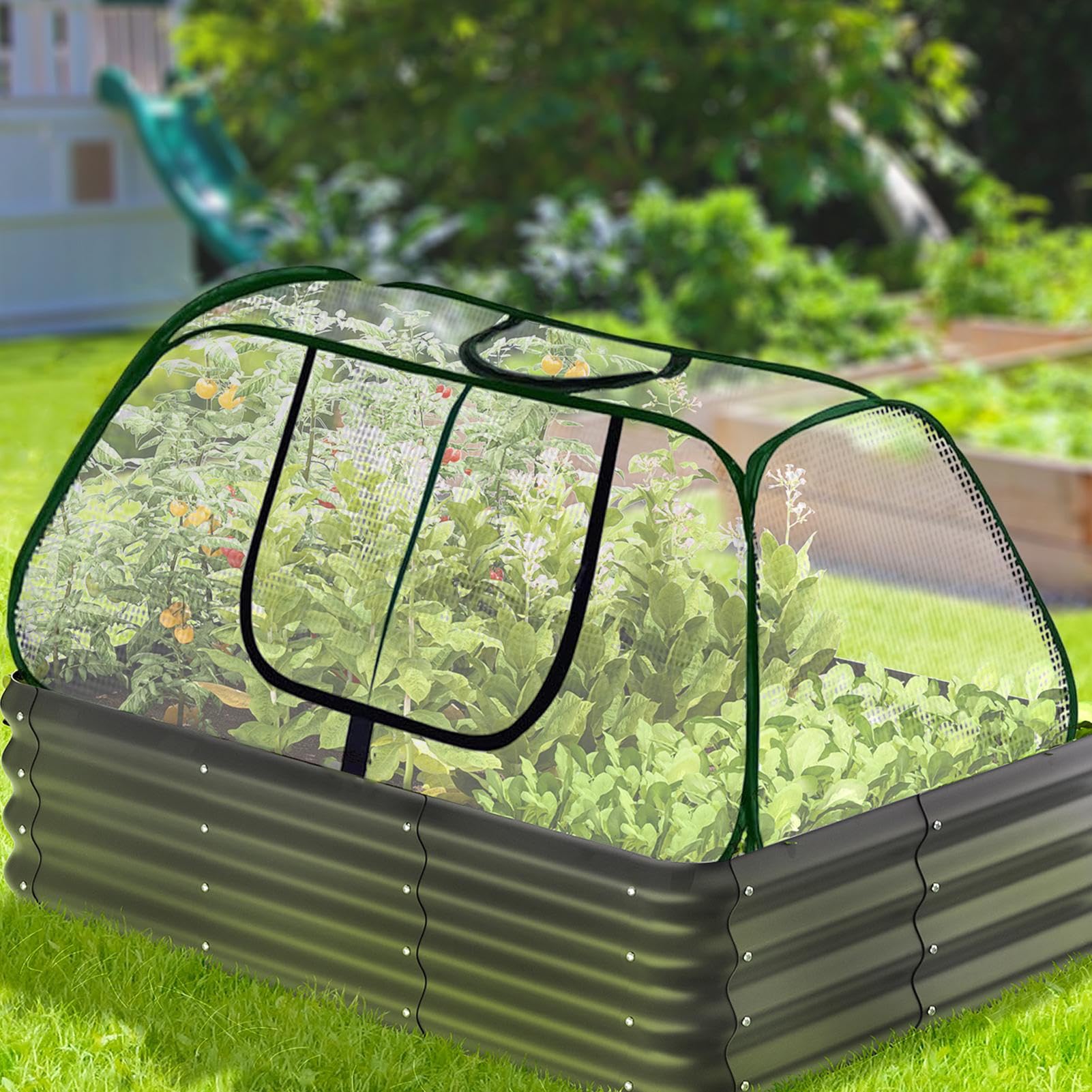 Invernadero Portátil Protectora Impermeable | Cubierta de Invernadero para Bancal Elevado Para Interior y Exterior, Jardín, Patio, Balcón, Verduras, Flores, Frutas y