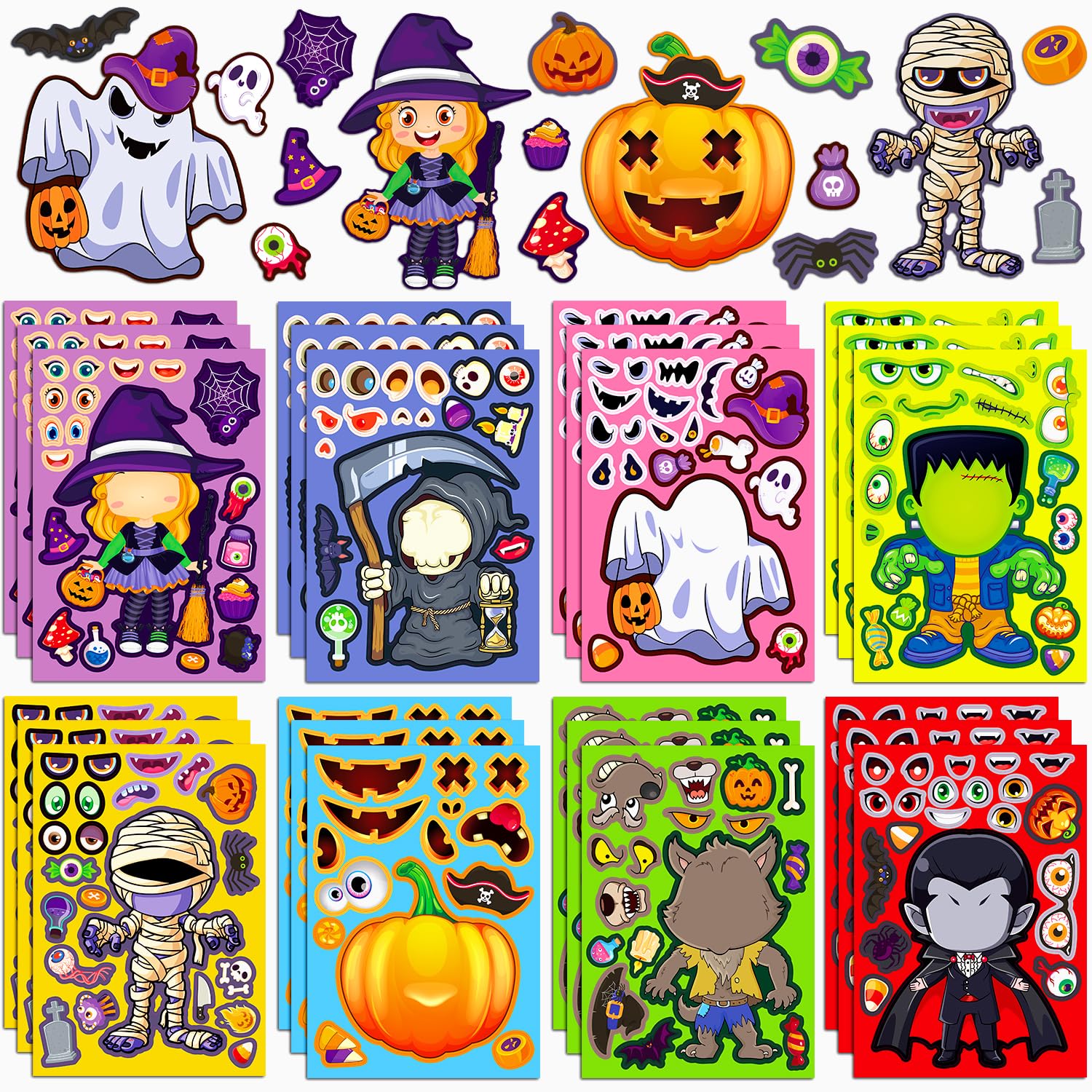Pack De 313 Manualidades De Halloween Para Niños: Crea Marcapáginas, Colgantes Y Pegatinas Con Brillantina Y