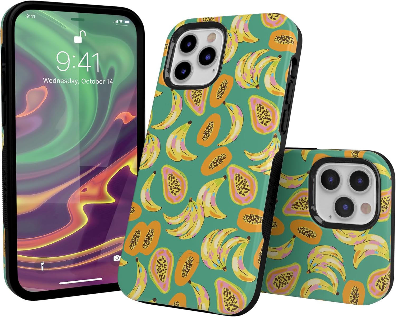 Casely iPhone 12 Pro Max Case | Papaya Palms | Dippin' Daisy's Tropical Vacation | Bold Protective Design | Compatible with MagSafe