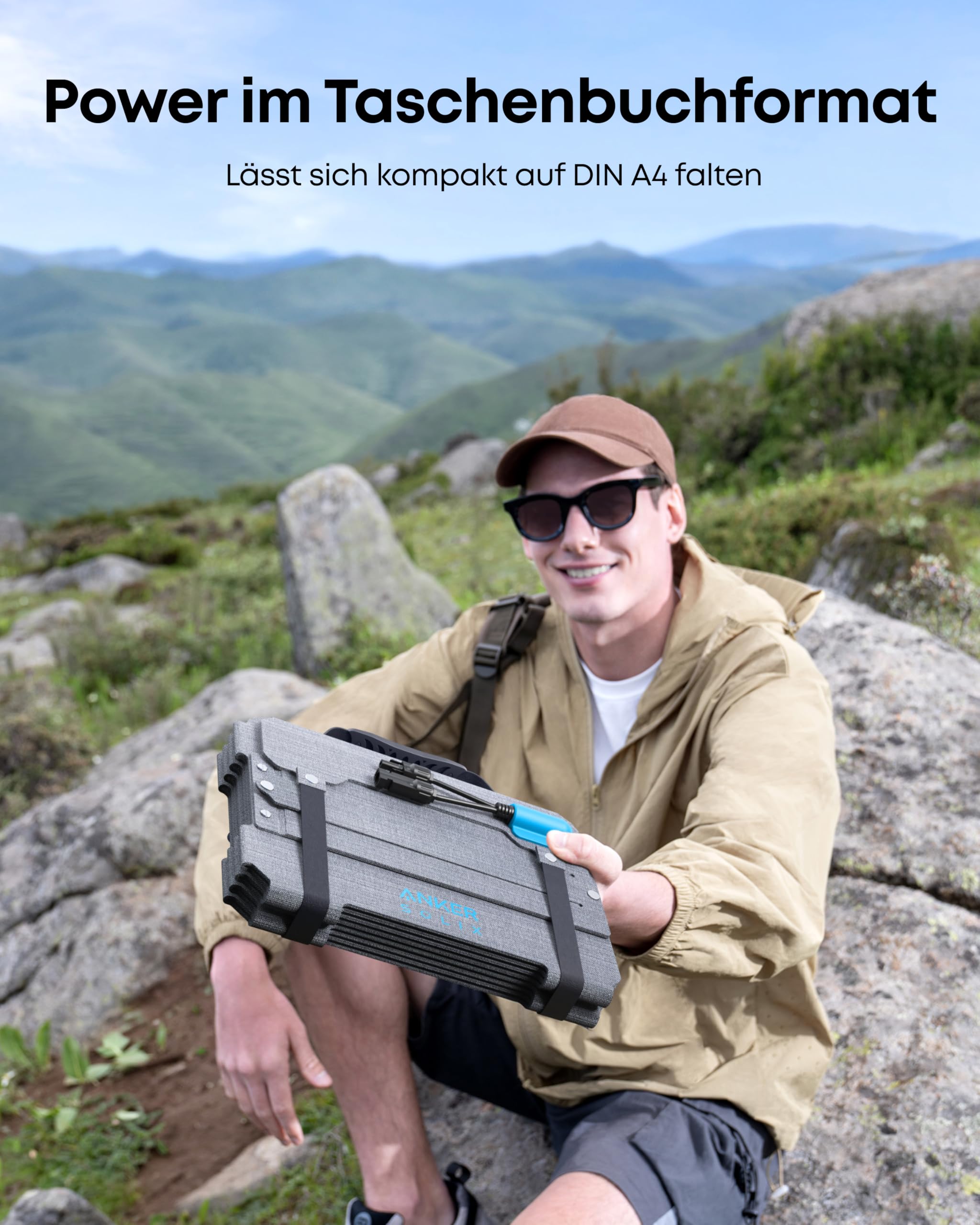 Anker SOLIX C300X DC Tragbare Powerstation mit 100W Solarpanel | 288Wh LiFePO4-Akku, 300W Solargenerator, für Outdoor, Camping, Reisen und Notfälle