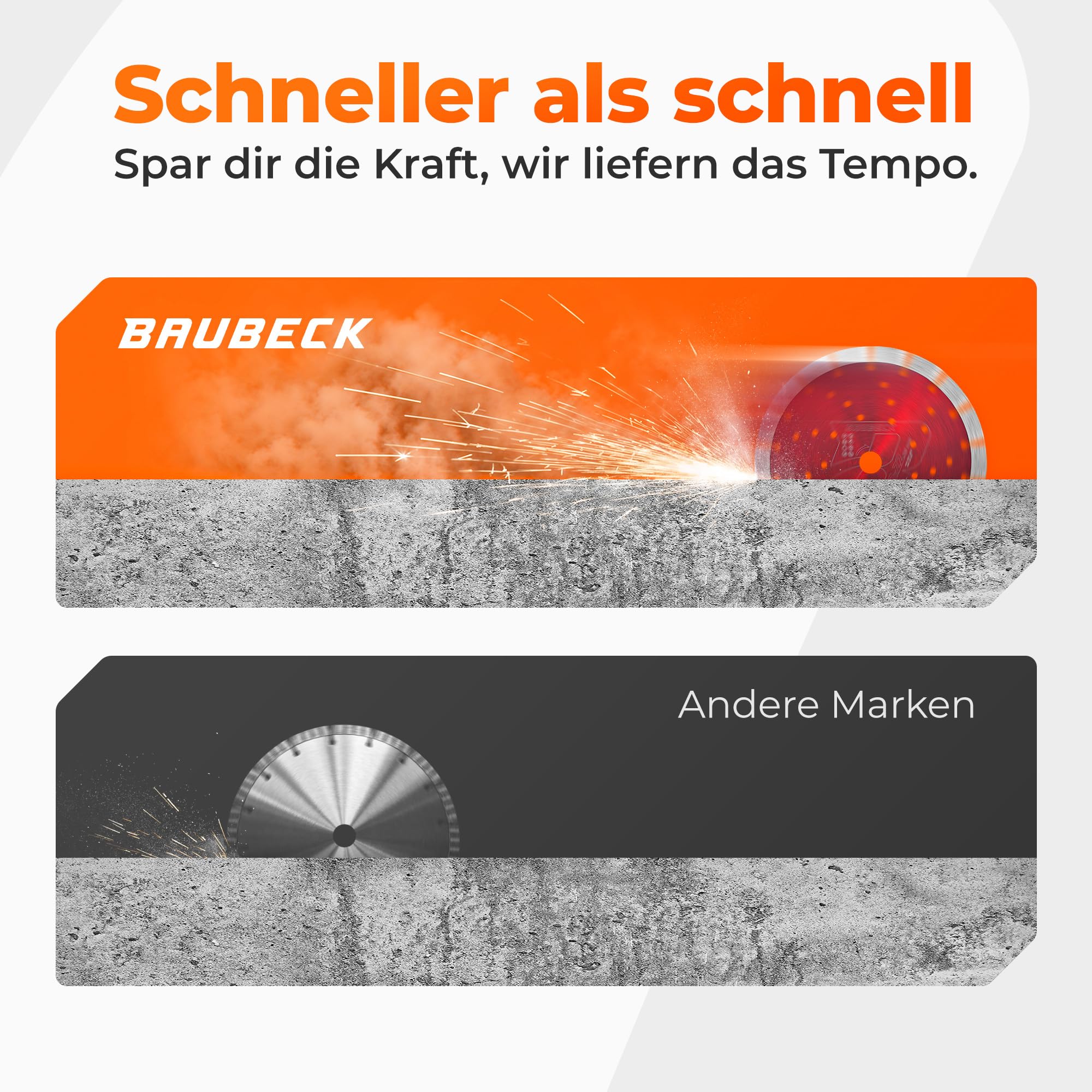 BAUBECK Diamanttrennscheibe 350 x 25,4 mm für Beton, Stahlbeton & Stein, Turbo Diamantscheibe, langlebige Profi Trennscheibe