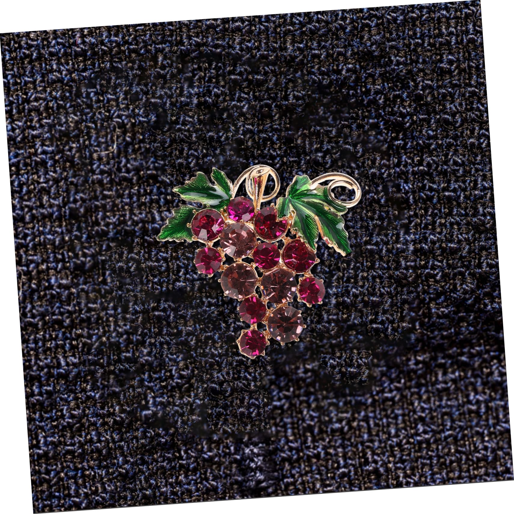 Pins de Solapa en Forma de Fruta Uvas de Diamantes de imitación Esmalte de alfiler