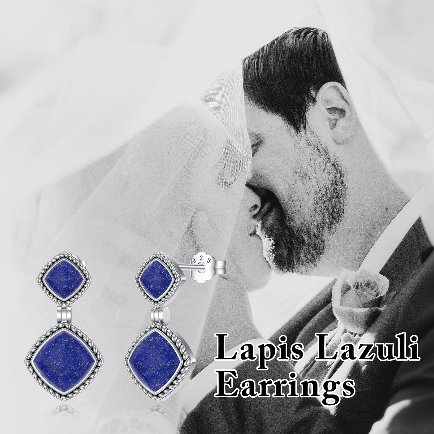 Natural Lapis Lazuli Earrings 925 Sterling Silver Genuine Blue Lapis Drop Dangle Earrings Jewelry Gifts for Women - Image 6