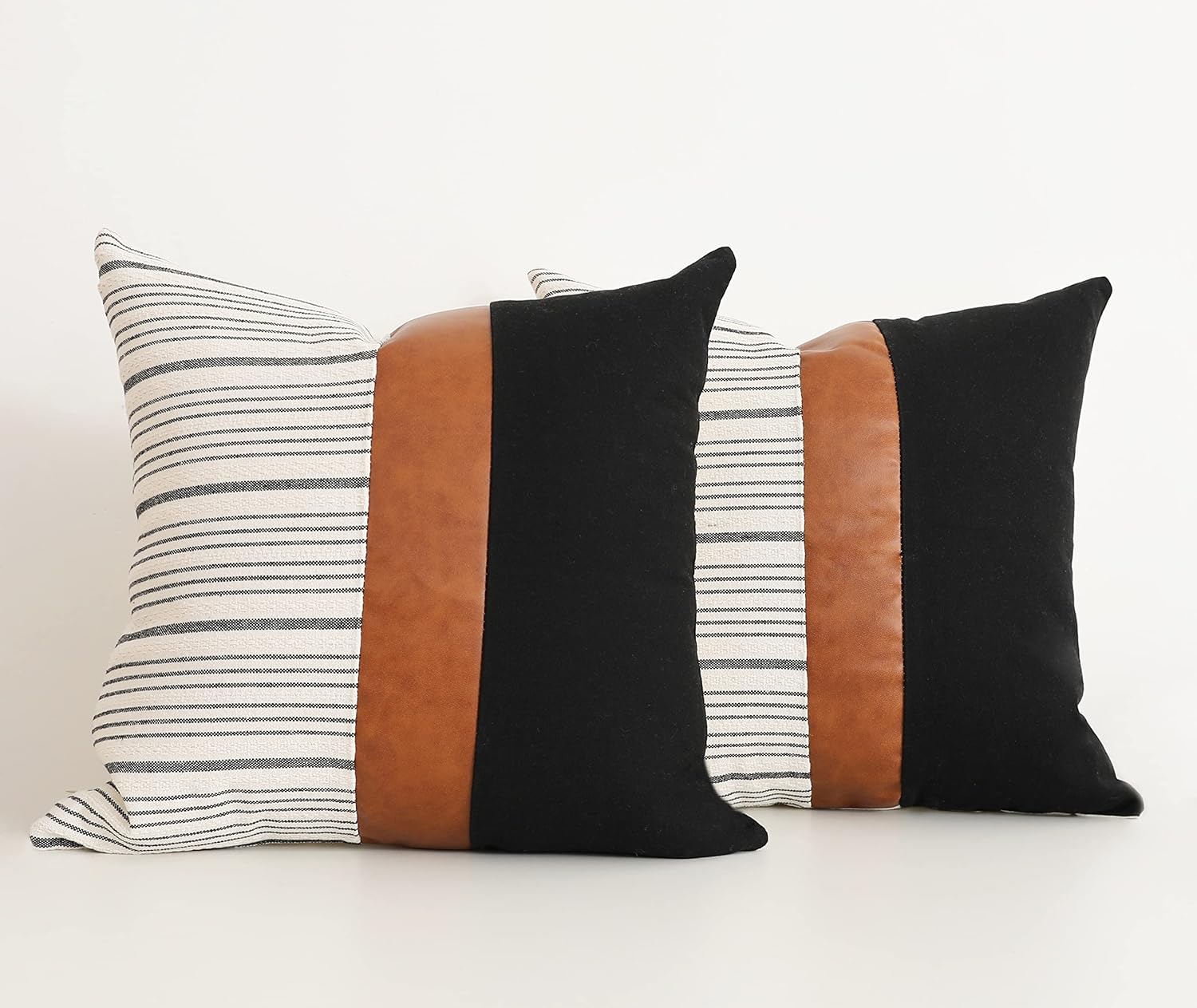 Throw Pillow Covers 24 x 24 Inch Farmhouse Pillow Covers,Cotton Tan