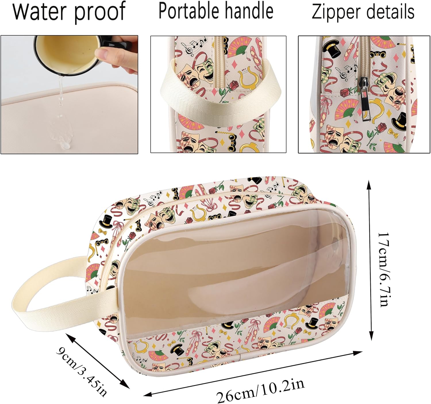 CMNIM Theater Gifts Musical Theatre Clear Makeup Cosmetic Bag I Speak Fluent Broadway and Sarcasm Opera Thespian Gift for Fan (2578 I Speak..Bag) - Image 2