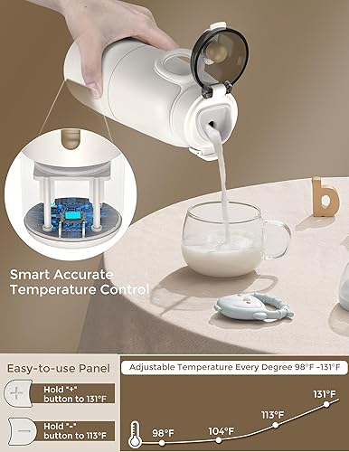 Miniatura 6 de Baby Travel Essentials - Calentador de biberones portátil, calentador de biberones sobre la marcha, calentador de botellas con batería de 13500 mAh