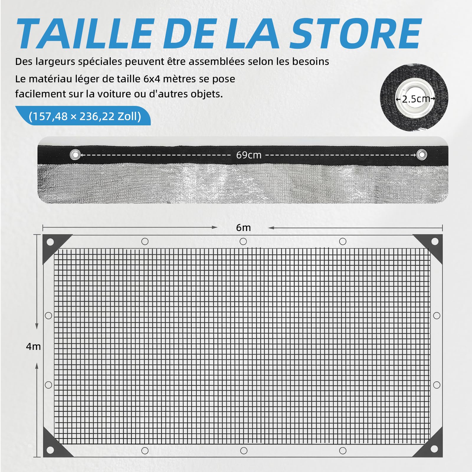 Filet de protection solaire pour voiture et animal de compagnie, filet de protection contre la chaleur en film d'aluminium, filet de protection solaire pour VW T4/T5/T6, Vito, Ford Transit Custom