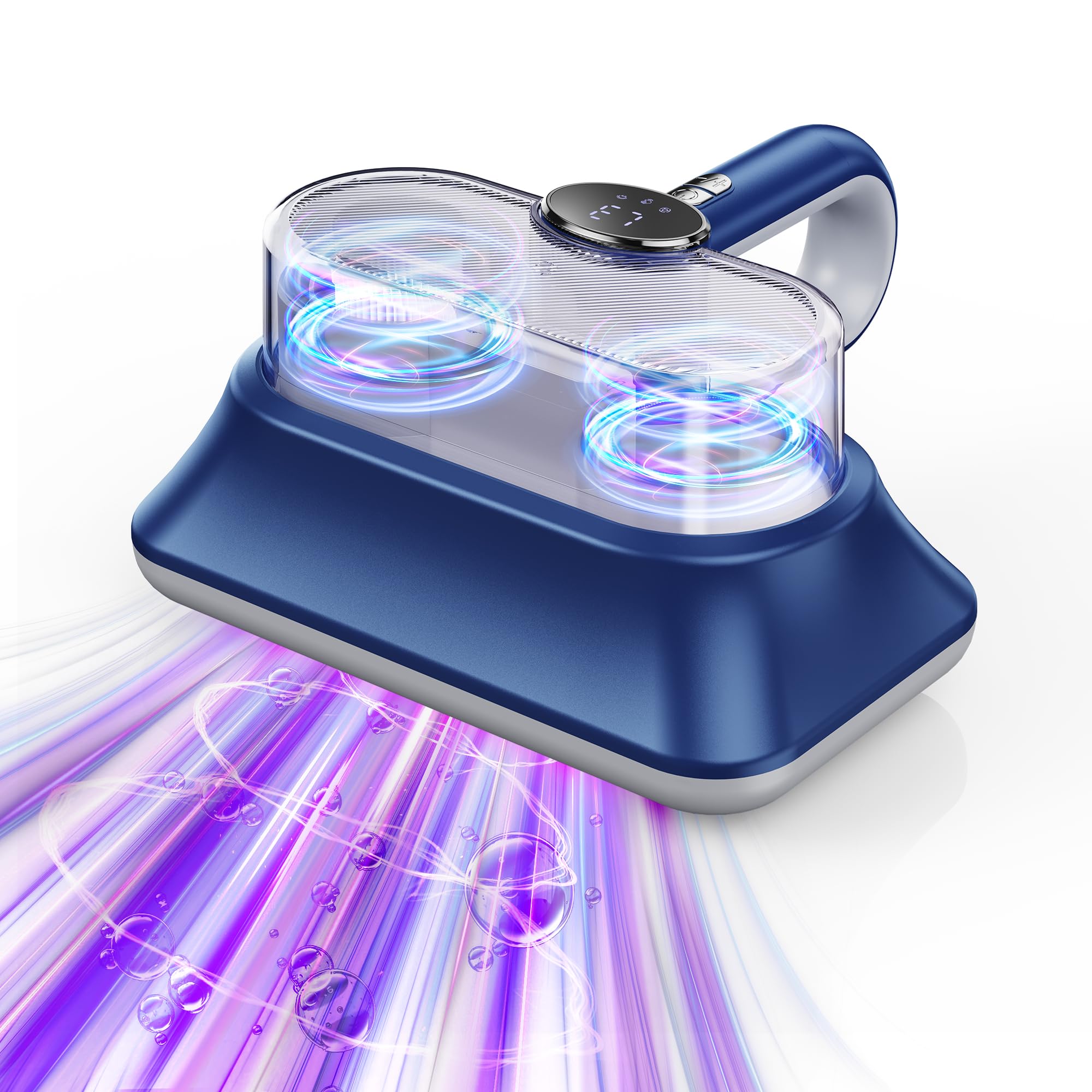 Mattress Vacuum Cleaner Powerful Vibration Handheld Couch Vacuum with UV-C Light and LED Display, HEPA Filter, Versatile Bed Vacuum Cleaner Cordless with Type-C Charging Port for Bed, Sofa, Carpets