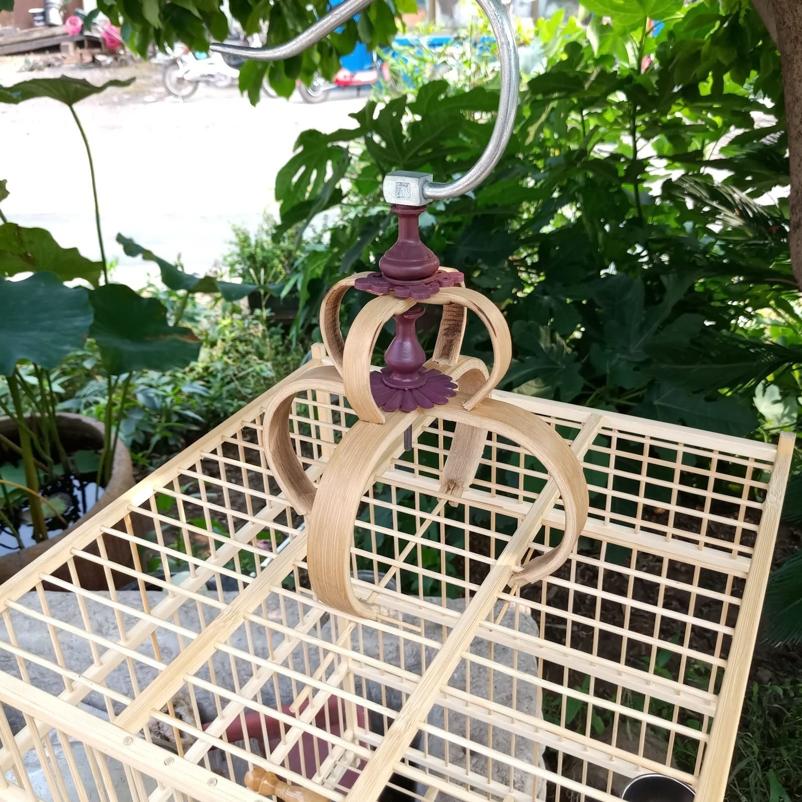 Vogelbedarf Sittichkäfig Großer Vogelkäfig Holz Mit Griff Kann Draußen Drinnen Aufgehängt Werden Quadratisch Handgefertigt Retro Vogelkäfig Haustier Vogelzubehör