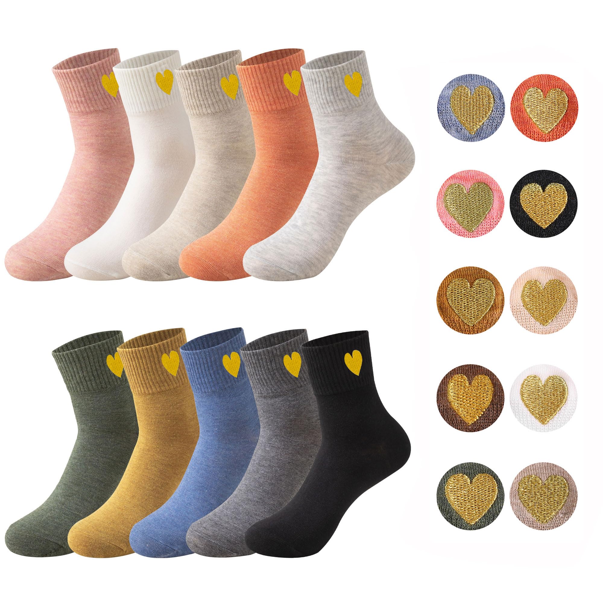 Sporzin Lustige Socken Damen 39-42 Socken Damen 35-38, 10 Paar Bunte Socke n Witzige Socke n Baumwollsocken