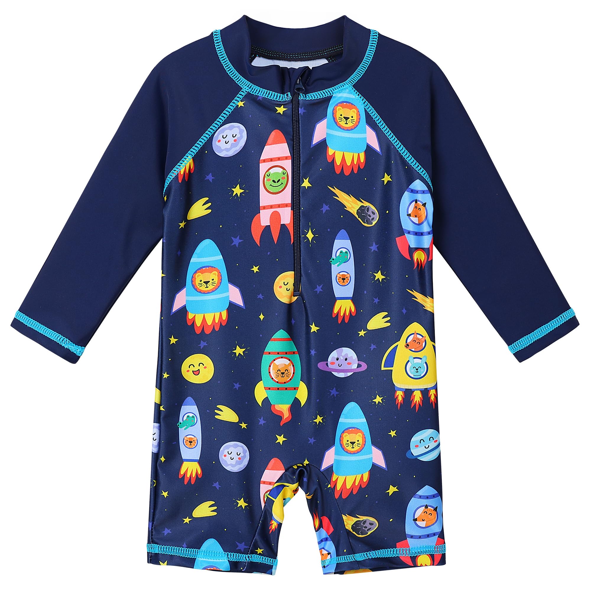 HUAANIUE Toddler Boy Swimsuit Rashguard One-Piece Swimwear 0-6 Years