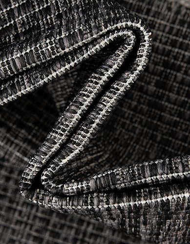 Miniatura 6 de Unique Loom - Colección Outdoor Border - Tapete para exteriores de borde suave - 7pies 10pulgadas, redondo, negromarfil