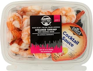 Raw Seafood Inc Steamed Shrimp With Cocktail Sauce, 12 Oz